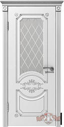 Дверь Милана Зимняя коллекция Люкс эмаль белая стекло ВФД