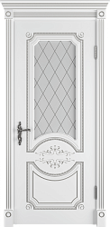 Дверь Milana Polar PS патина серебро Стекло Ромб матовое с рисунком эмаль Classic Luxe ВФД