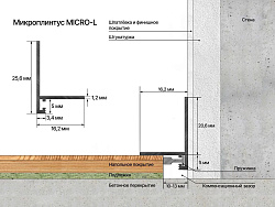 Микроплинтус алюминий Шампань светлое анодированное Micro-L 25.8 Laconistiq