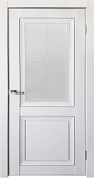 Дверь ПД01 Деканто бархат белый стекло решетка белое Uberture