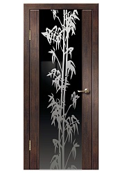 Дверь Диана стекло Бамбук черное венге вертикальный Дверная Линия