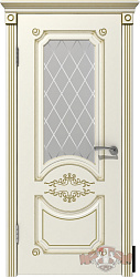 Дверь Милана Зимняя коллекция Люкс эмаль слоновая кость стекло ВФД