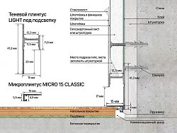 Микроплинтус алюминий Белый матовый Micro 15 classic Laconistiq