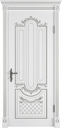 Дверь Alexandria Polar PS патина серебро Глухая белый белое эмаль Classic Luxe ВФД
