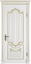 Дверь Alexandria Polar PG патина золото Глухая белый белое эмаль Classic Luxe ВФД