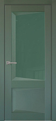 Дверь ПДО108 Перфекто бархат зелёный стекло Uberture